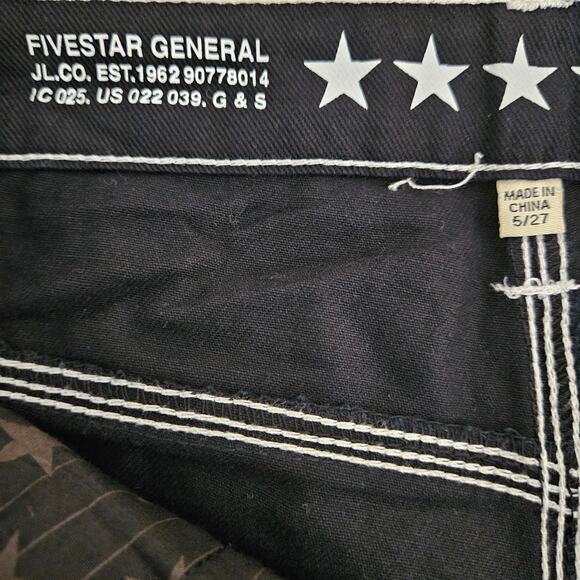 Five Star General Black Wide Leg 100% Cotton Mid Rise Carpenter Jeans 5 / 27 - Picture 12 of 16
